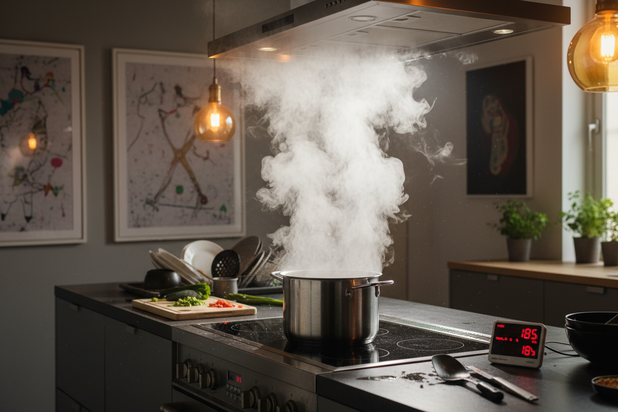 Kitchen cooking scene